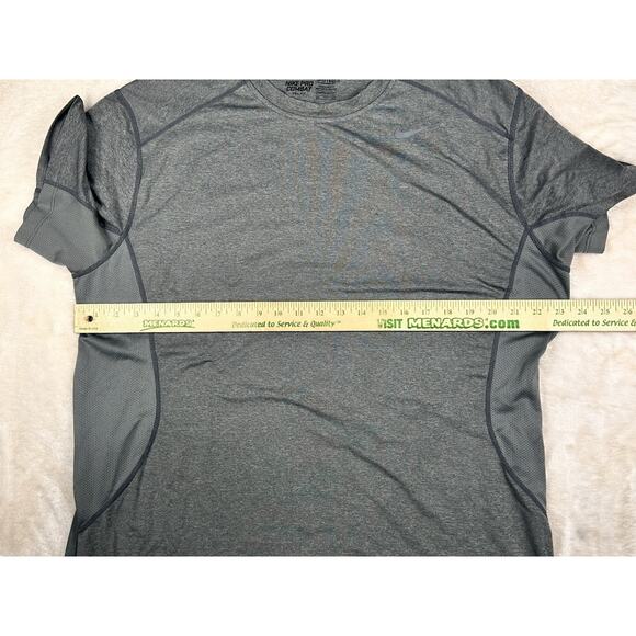 Nike Men's 2XL Gray Polyester T-Shirt Pro Combat Fitted Dri Fit Short Sleeve - Picture 4 of 8